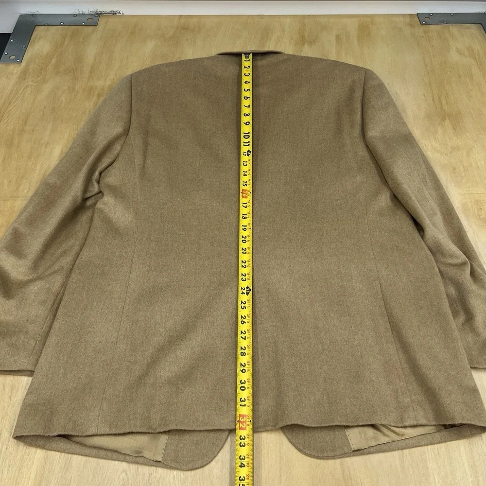 Vintage Stafford Camel Hair Blazer Jacket Sport Coat Mens 44L Long Khaki